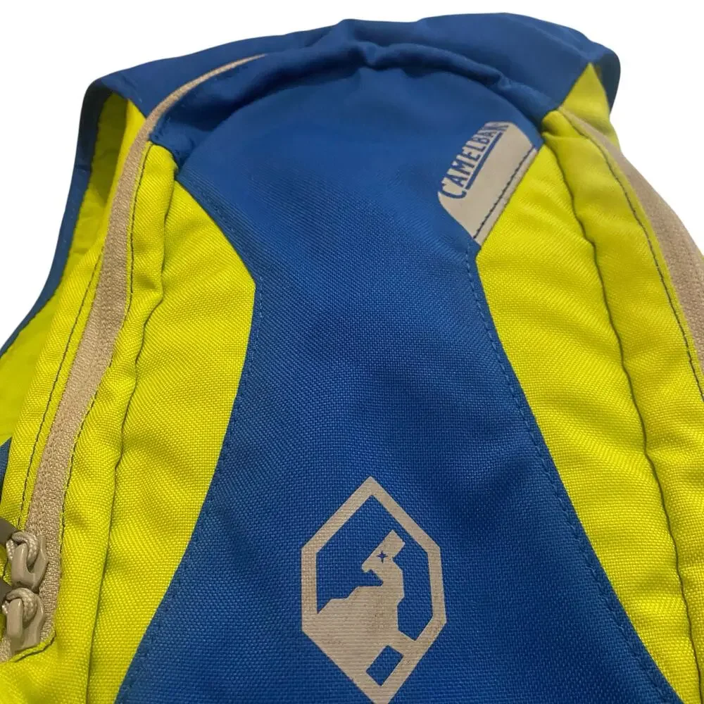 CamelBak Children's Kicker Hydration Backpack in blue and Lime Green High Vis